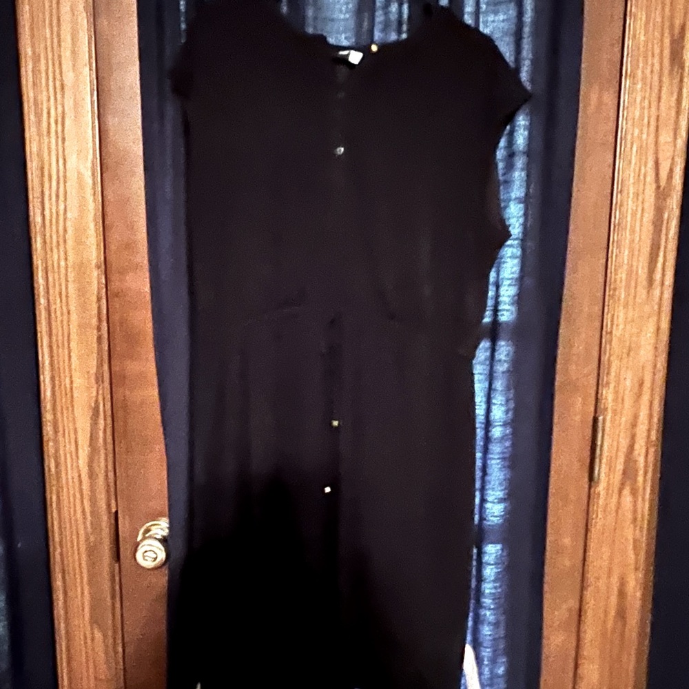 Black waist tie dress